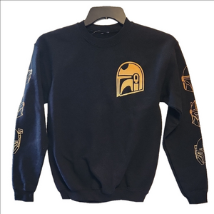 Star Wars The Mandalorian Black and Orange Men's Sweater sz XS Oversized